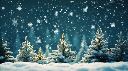 Naklejka premium Wonderful scene formed by snowflakes, winter background