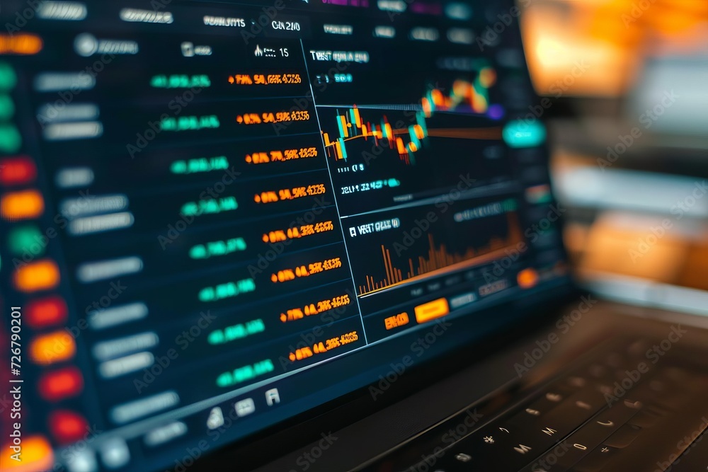 Poster a high-tech cryptocurrency trading platform with graphs numbers and traders analyzing market trends 