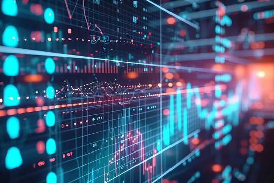 A high-tech cryptocurrency trading platform with graphs Numbers And traders analyzing market trends Reflecting the digital economy and fintech innovation
