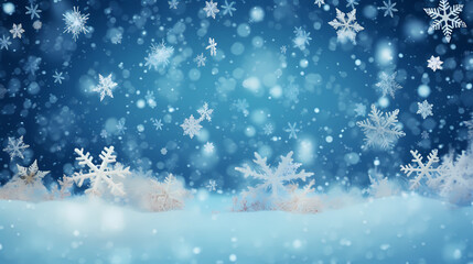 Naklejka premium Wonderful scene formed by snowflakes, winter background