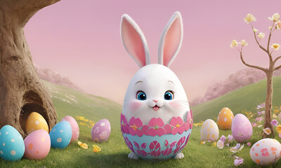 easter egg with a bunny
