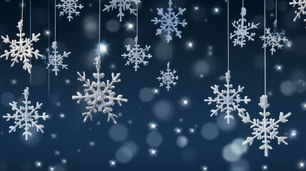 Snowflake background, snowflake border, winter holiday background, soft colors and dreamy atmosphere