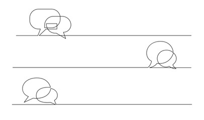 Continuous Line Drawing of Doodle Speech Bubble. template