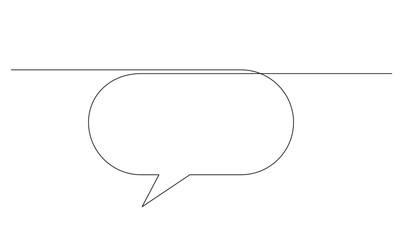 Continuous Line Drawing of Doodle Speech Bubble. template