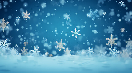 Naklejka premium Wonderful scene formed by snowflakes, winter background