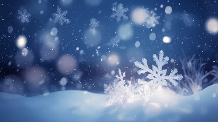 Snowflake background, snowflake border, winter holiday background, soft colors and dreamy atmosphere