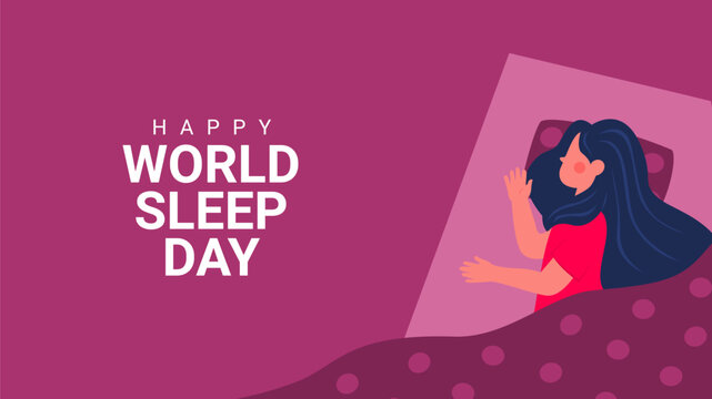 happy world sleep day background template vector