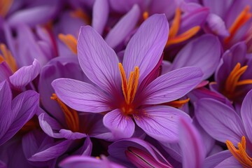 saffron purple flowers background