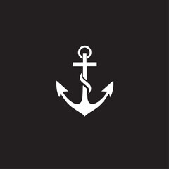 Anchor in cartoon, doodle style . Image for t shirt. Isolated 2d vector illustration in logo, icon, sketch style, Eps 10, black and white. AI Generative