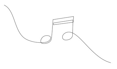 continuous single line drawing of music notes template