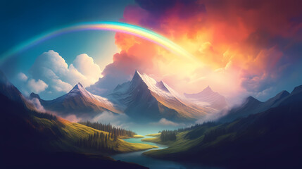 Mountain peak illustration, mountain aerial photography PPT background illustration