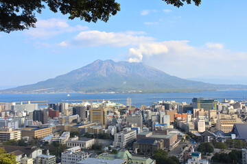  Beautiful View Kagoshima and Sakurajima from Shiroyama Park Observation Deck, Japan