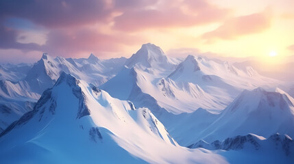 Stunning mountains, panoramic peaks PPT background