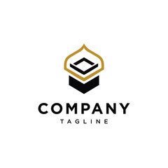 kaaba mecca ramadhan eid logo icon vector template.eps