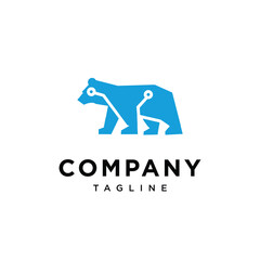 Techno Bear logo icon vector template.eps