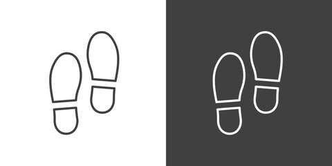 Simple Human Footprints linear icon. Footsteps vector illustration. Thin line illustration. 