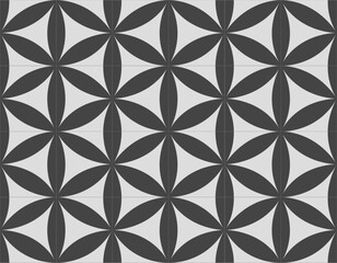 Fototapeta premium Flower of Life Pattern. Oriental ceramic tiles in shades of gray. EPS Illustration. 