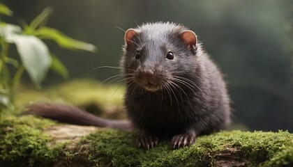 Cute rodent Weasel, portrait. 