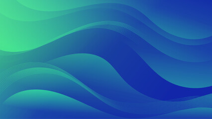 Abstract green blue Background with Wavy Shapes. flowing and curvy shapes. This asset is suitable for website backgrounds, flyers, posters, and digital art projects.