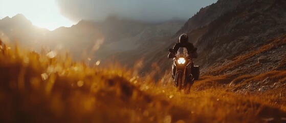 Motorcycle. Professional motorbike rider, riding with high speed on the way road. Generative AI. Sport. Concept of motosport, speed, hobby, journey, activity. Man, professional motorcyclist 