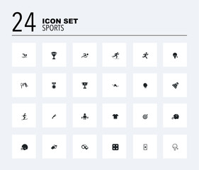 24 ICON SET ABOUT SPORT, ENTERTAINMENT AND LIFESTYLE