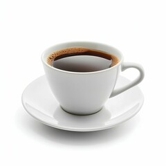 Naklejka premium Coffee in a White Cup on a Saucer. Generative ai