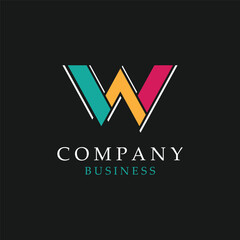 W Letter Element Design Icon