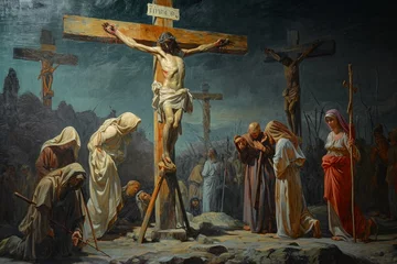 Fotobehang The poignant narrative of Easter depicting the crucified generative ai © Gilang