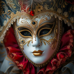 Elegant Venetian Mask in Close-Up Detail