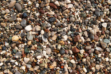 colorful pebbles on the beach in Turkey Antalya