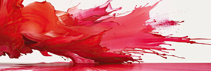 red paint on a white surface background, 