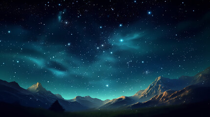 Gradient abstract stars background, starry night sky