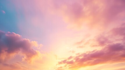 Colorful cloudy sky at sunset. Gradient color. Sky texture, abstract nature background : Generative AI