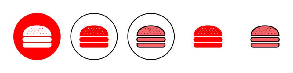 Burger icon set illustration. burger sign and symbol. hamburger - obrazy, fototapety, plakaty