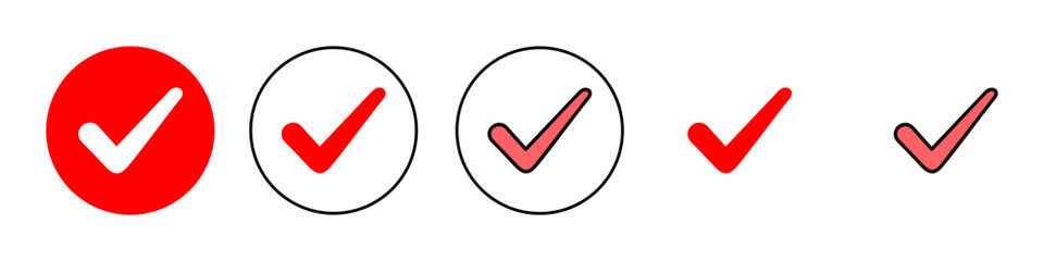 Check mark icon set illustration. Tick mark sign and symbol
