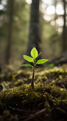 Close-up of a Small Green Plant Emerging From the Earth