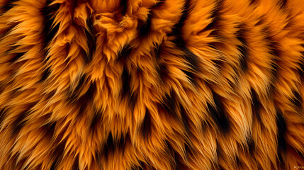 Vivid Tiger Fur Texture  A close-up image showcasing the rich texture and pattern of tiger fur,...