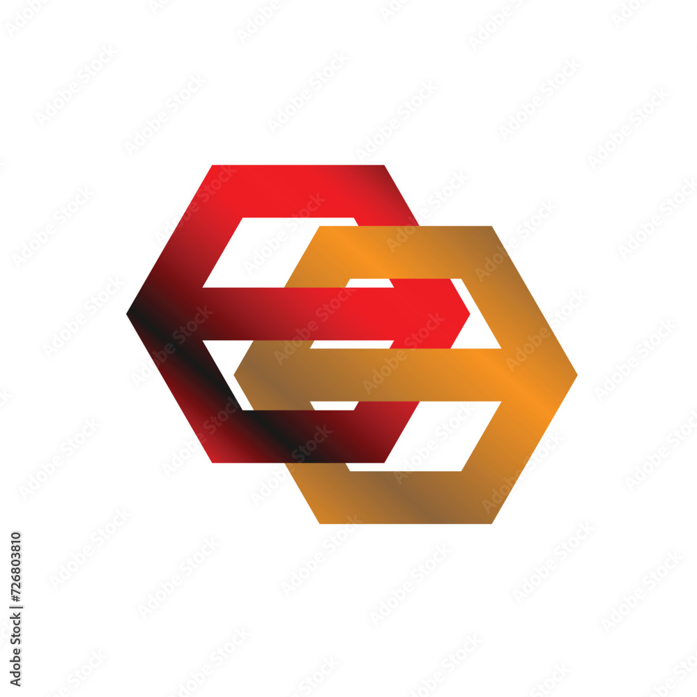 Wall mural red gold logo hexa bb