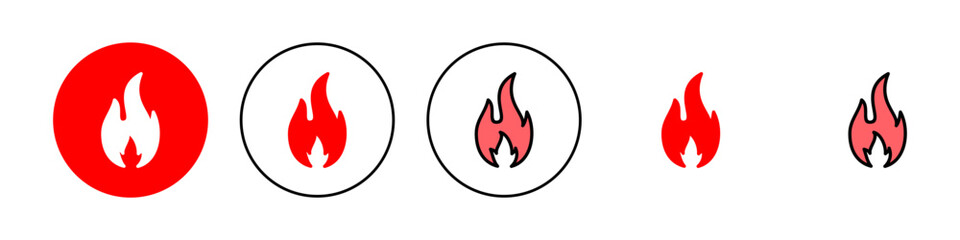 Fire icon set illustration. fire sign and symbol