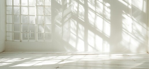 A static abstract of a large window with light coming from the outside, presented in the style of minimalist purity, large-scale installations, monochromatic shadows, and soft and dreamy depictions.
