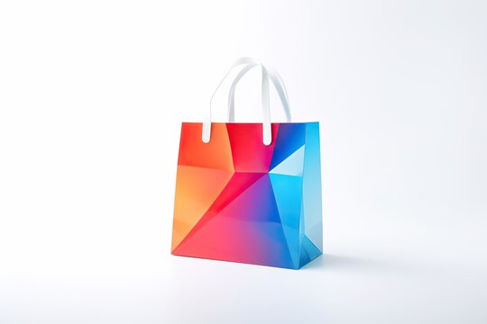 Dynamic Fusion: 3D Shopping Bag Bursting with Creative Vibrancy