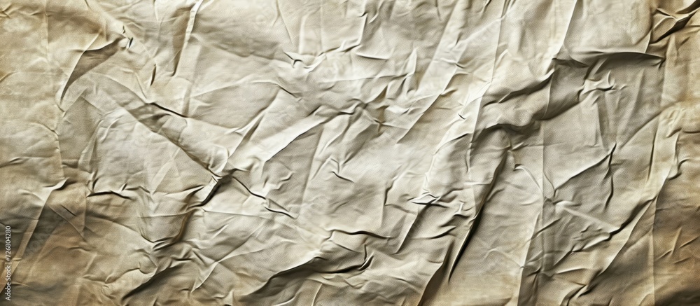 Poster beige blanket with wrinkled grunge texture and rectangular pattern lines