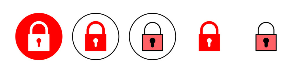 Lock icon set illustration. Padlock sign and symbol. Encryption icon. Security symbol