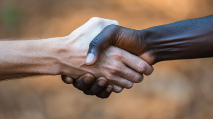 Close Up of Two People Shaking Hands in Business Meeting