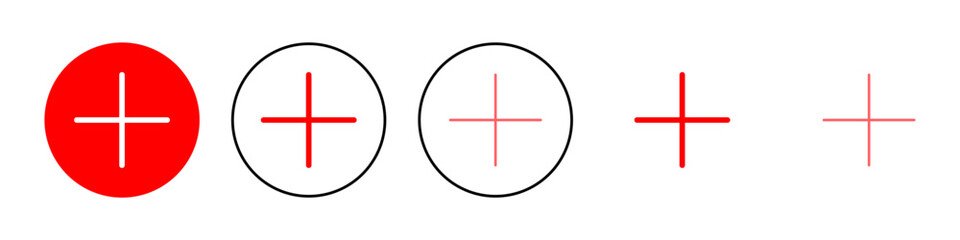 Fototapeta premium Plus Icon set illustration. Add plus sign and symbol