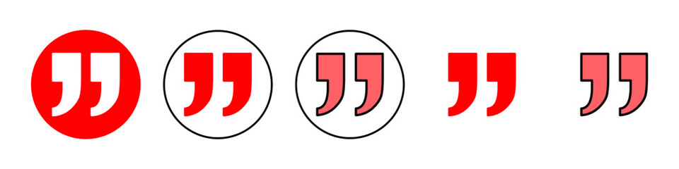 Quote icon set illustration. Quotation mark sign and symbol
