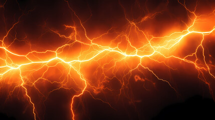 Lightning on the sky, gloomy ominous storm clouds background