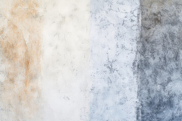 Obraz premium An abstract textured wall with a gradient from warm beige to cool grey and blue tones.