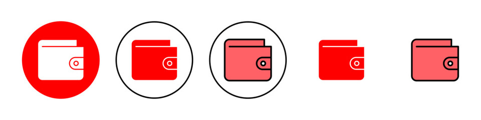 Wallet icon set illustration. wallet sign and symbol