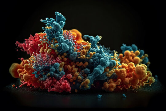 messenger ribonucleic acid windinding around a ribosome to produce proteins